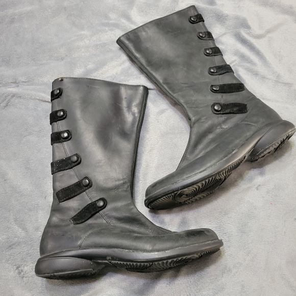 Merrell Captiva Waterproof Leather Boots Women Size 7 Black Mid Calf Comfort Zip - Picture 3 of 9